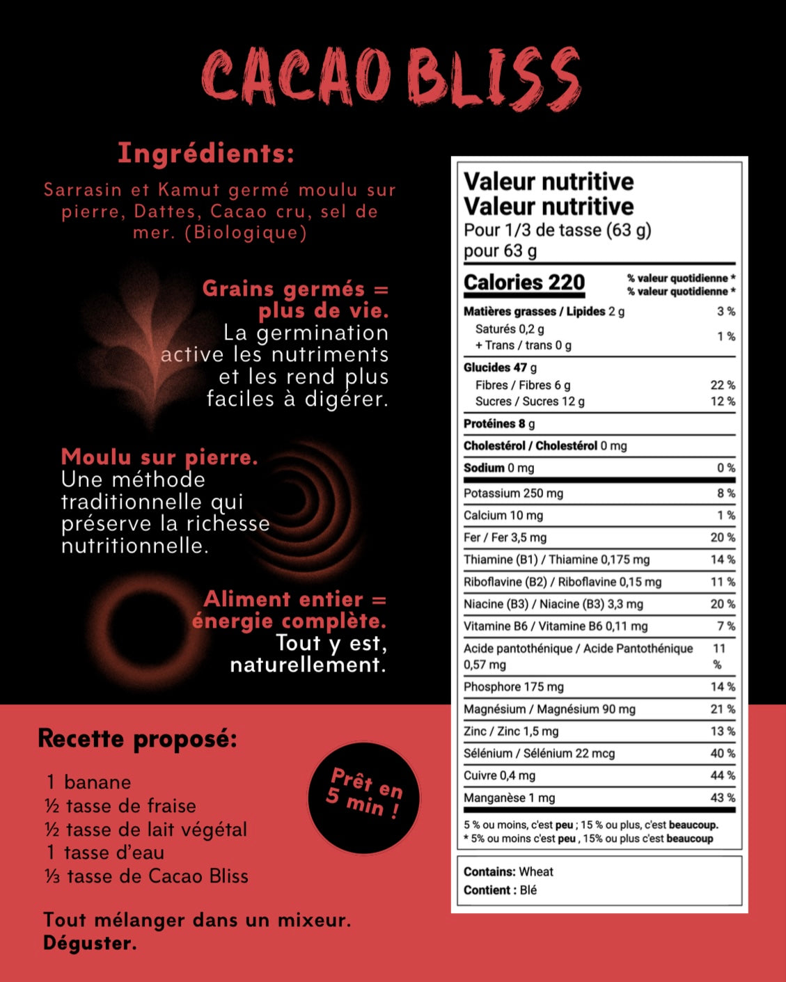 Smoothie Repas Cacao Bliss